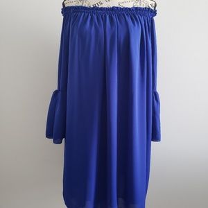 Off the Shoulder Chiffon bell Sleeve dress